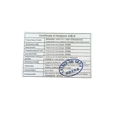 Covid19 Flu A Flu B Kit de prueba rápida Coloidal Gold Nasal Swab monkeypox CE