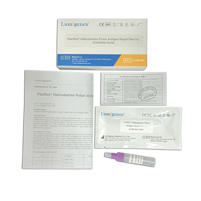 Prueba rápida rápida del equipo de la prueba de la prueba de Helicobacter del antígeno casero de los píloros (oro coloidal) H.Pylori por el espécimen fecal