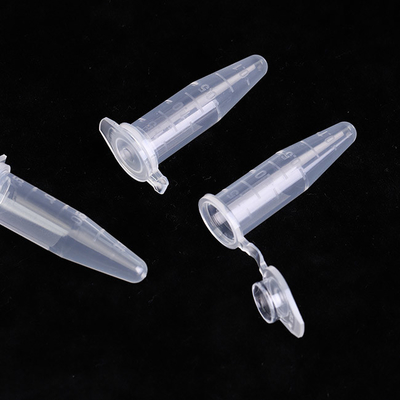 Tubos de microcentrífuga estériles transparentes, tubos de microcentrífuga de PP 1,5