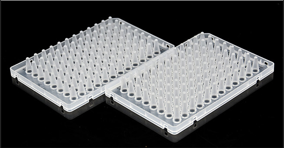 Placas PCR desechables transparentes ABI de 96 pocillos con faldón Polipropileno